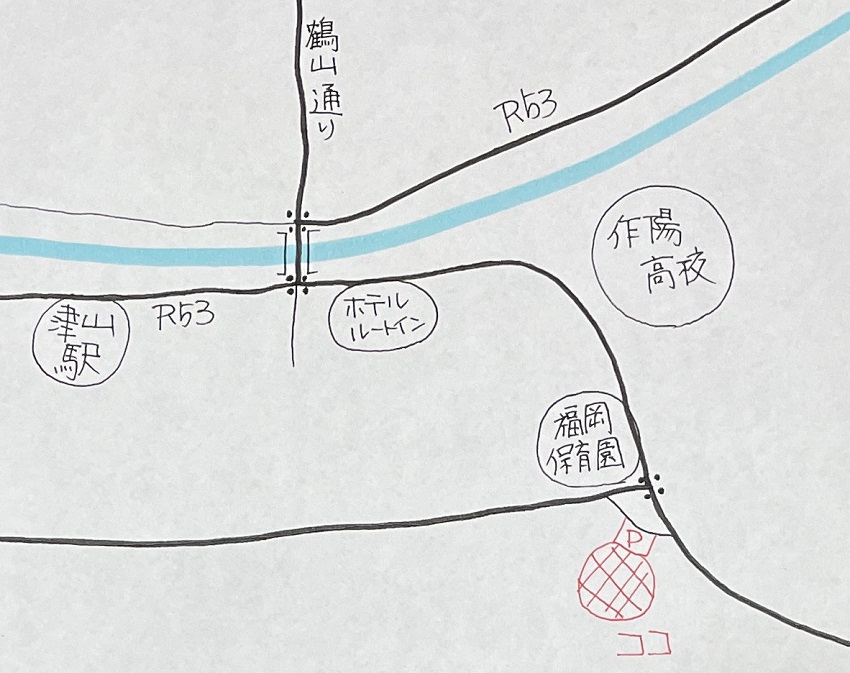 カフェ茶匣（ちゃばこ）津山市地図