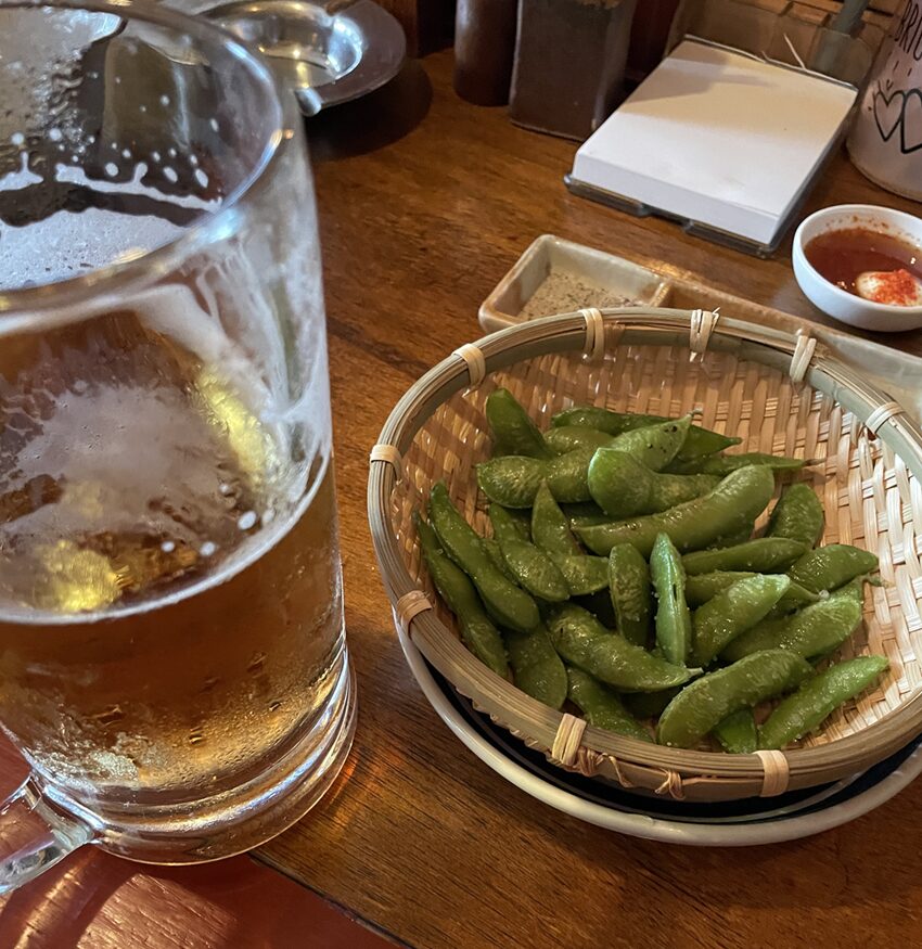 豚串とホッピー「ス豚ズ」枝豆