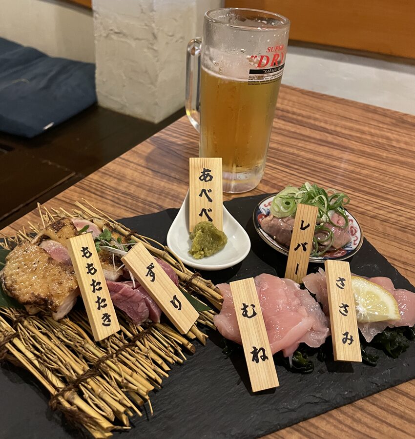 焼酎と地鶏と魚の店 あべべ：鳥刺し